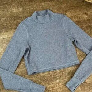 Offline by Aerie Blue Cropped Turtleneck Top - Women's - Size M